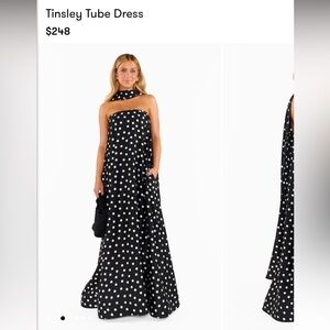 Show Me Your MuMu Tinsley Tube Dress-  Black and White Polka Dot